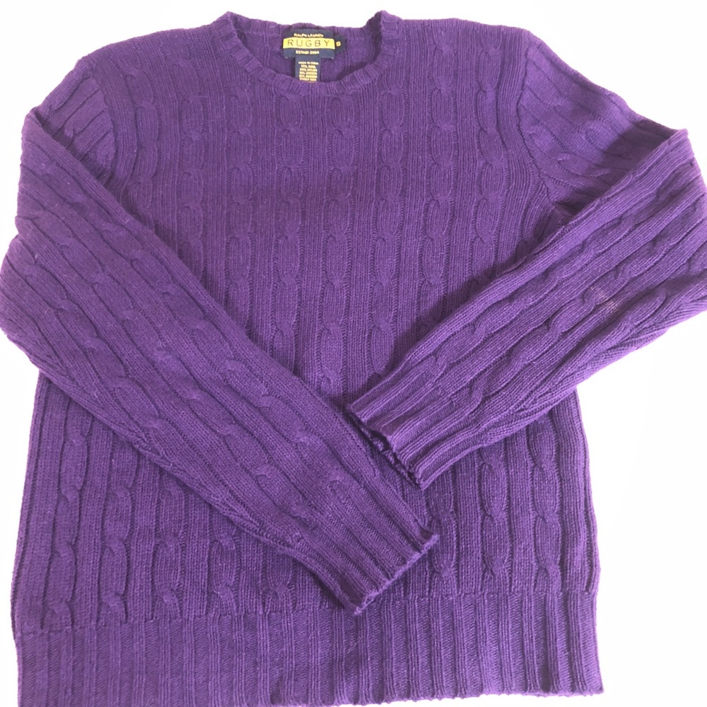 Ralph Lauren Rugby CableKnit Wool Cashmere Sweater